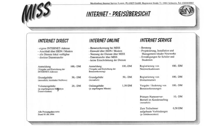 Folie vom ersten Internet-Workshop von PLANET