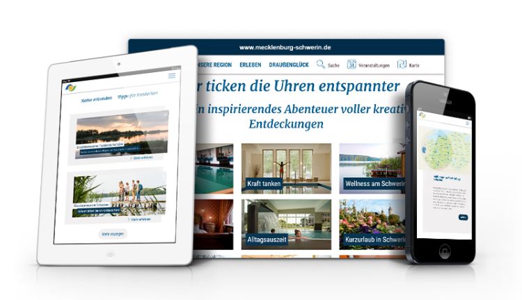 Darstellung neue Website von TMV Mecklenburg-Schwerin in verschiedene Responsive Devices